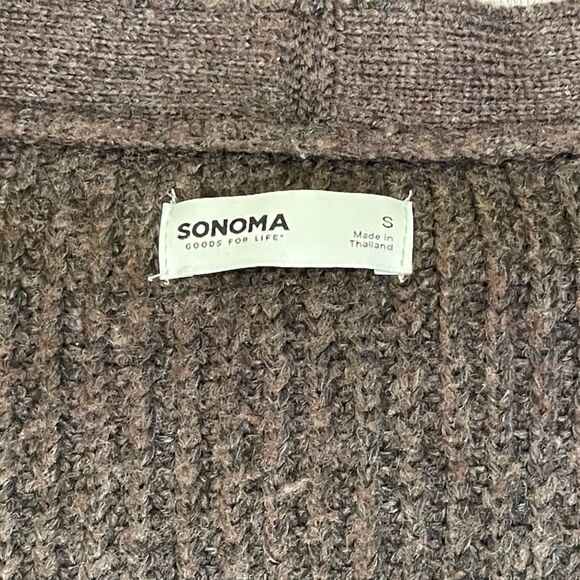 Sonoma Brown Oversized Boyfriend Cardigan Sweater - Small - Picture 7 of 9